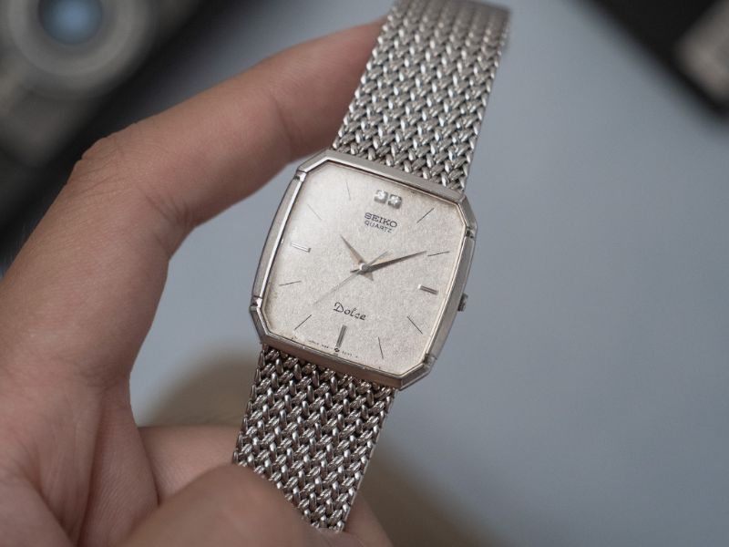 VINTAGE SEIKO DOLCE SNOWFLAKE 9521 5210 TANK WATCH