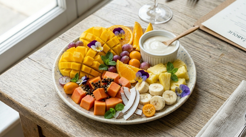 Assiette de fruits de saison locaux