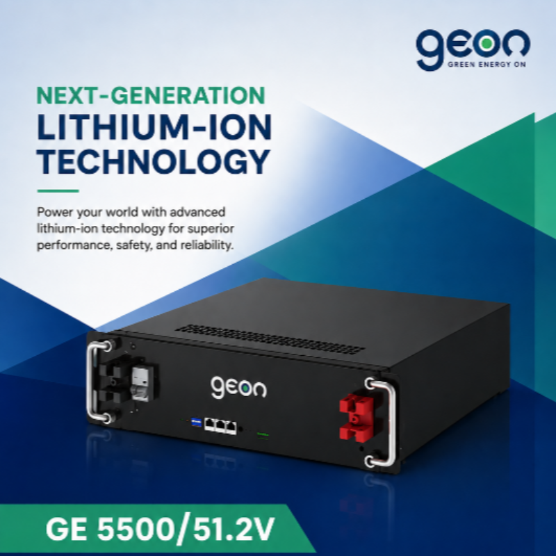 Geon GE5500⁺ 51.2V 100Ah Lithium-Ion Inverter Battery, 14+ Hours Backup, Fast Charging, Longer Life, Smart BMS, Compatible with Different Types of Inverter