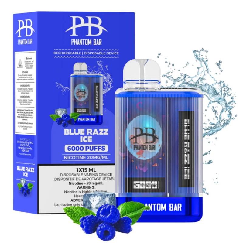 PHANTOM BAR 6000 PUFFS BLUE RAZZ ICE