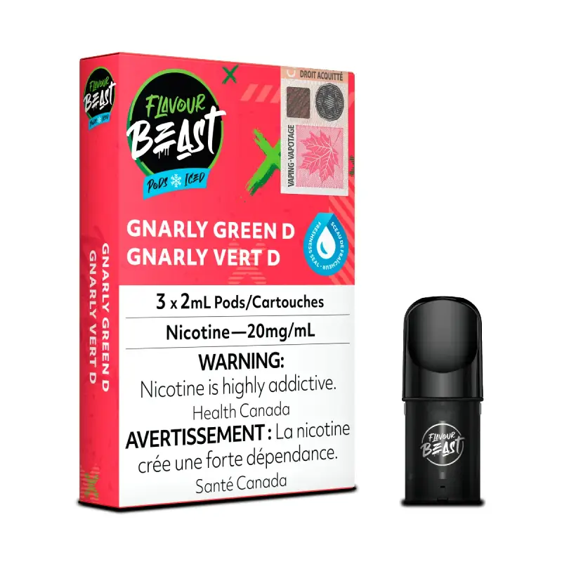 FLAVOUR BEAST POD GNARLY GREEN D (GREEN DEW) ICED