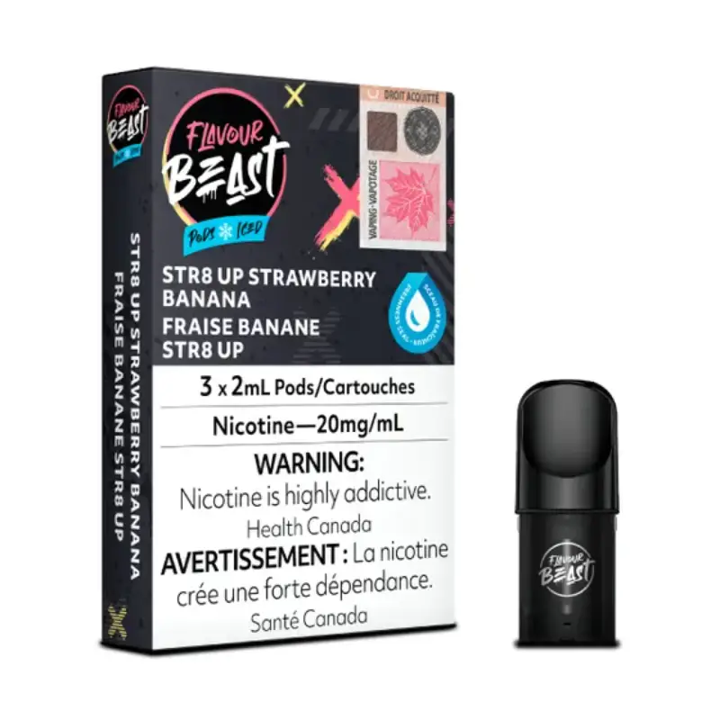 FLAVOUR BEAST POD STR8 UP STRAWBERRY BANANA