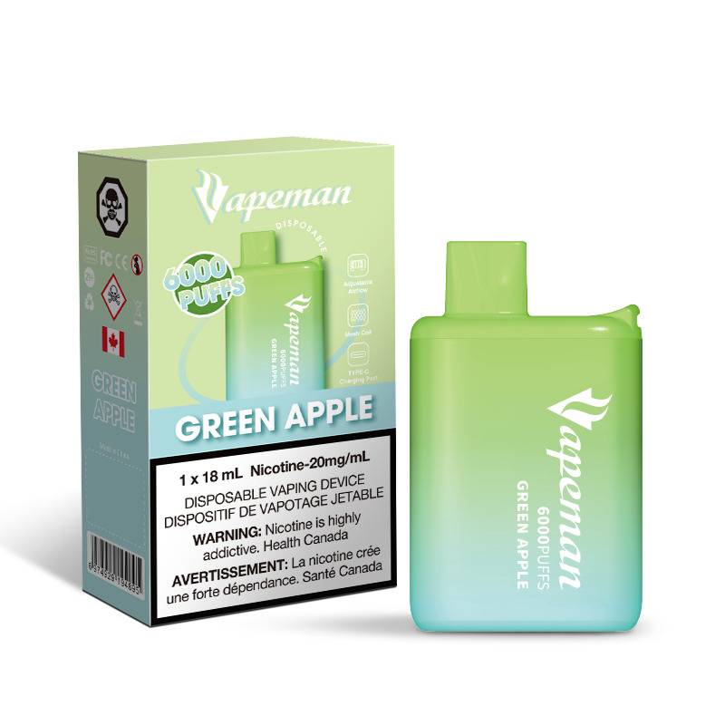 VAPEMAN 6000 GREEN APPLE