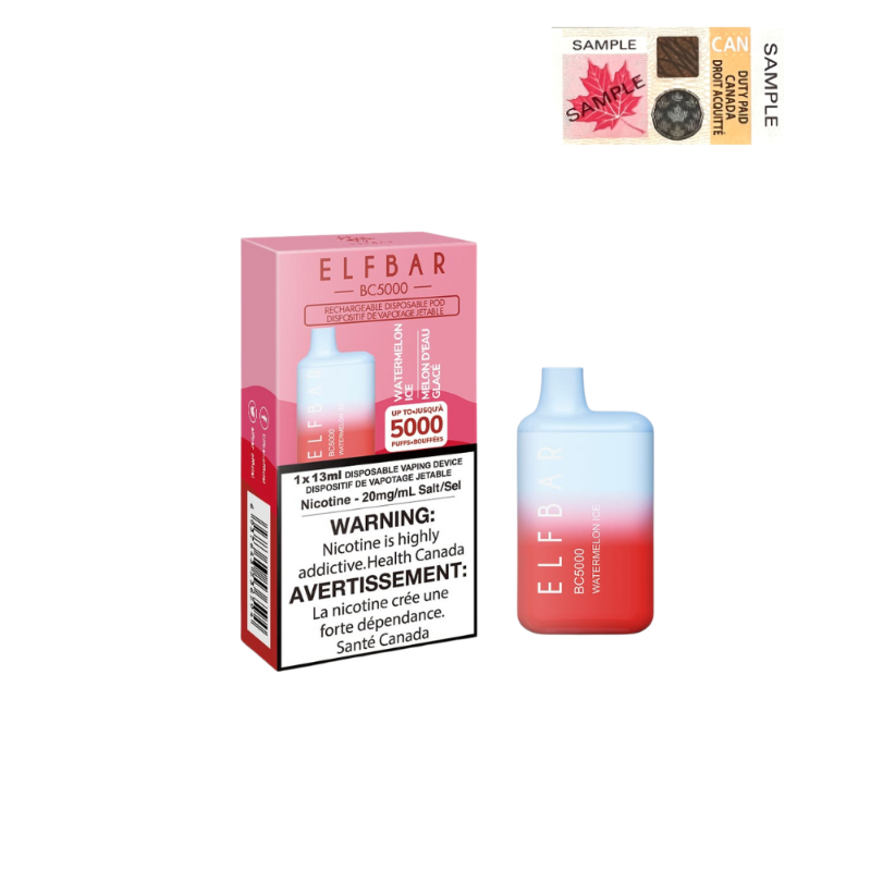 ELF BAR 5000 PUFFS WATERMELON ICE 20MG single