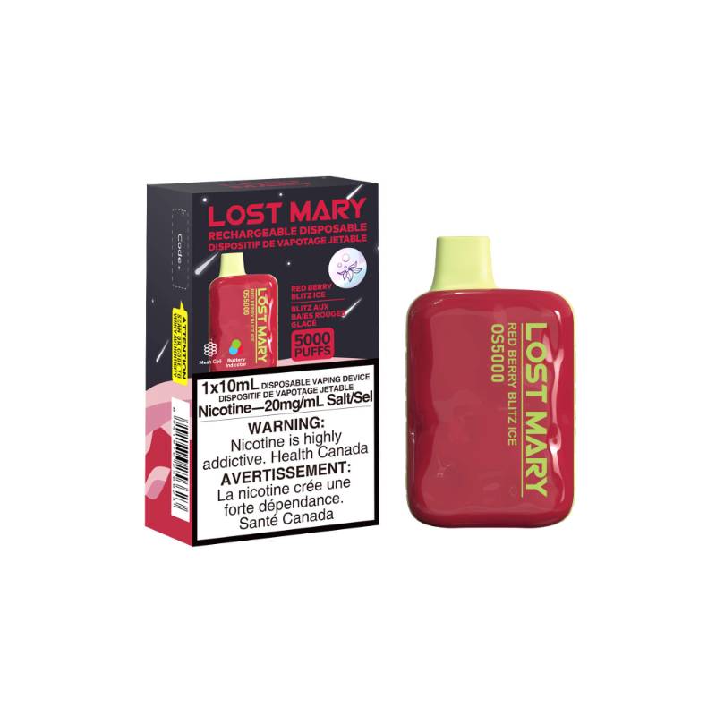 LOST MARY 5000 PUFFS RED BERRY BLITZ ICE