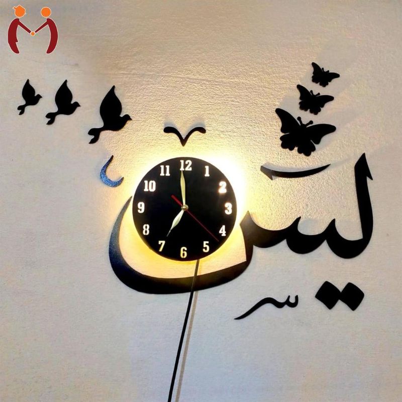 3D LASER WALL CLOCK WITH LIGHT