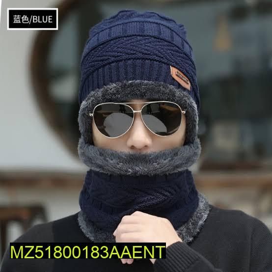 YNISEX WOOLEN CAP WITH NECK WARMER