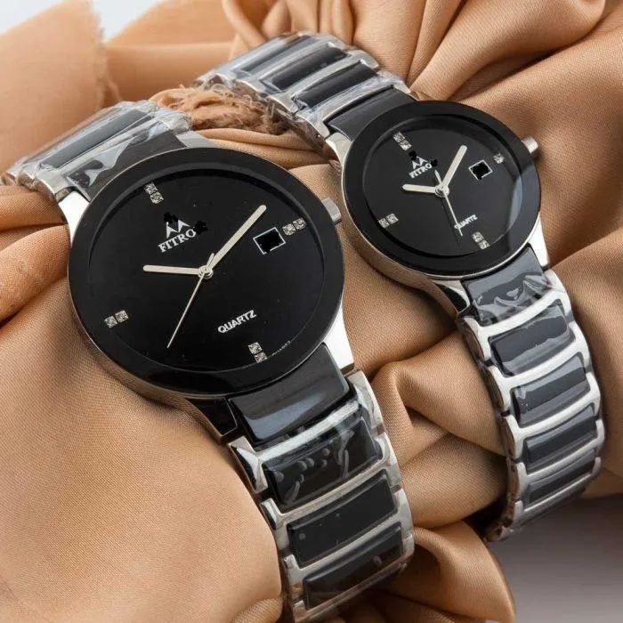 STYLISH UNISEX COUPLE WATCH SET 2 PICS