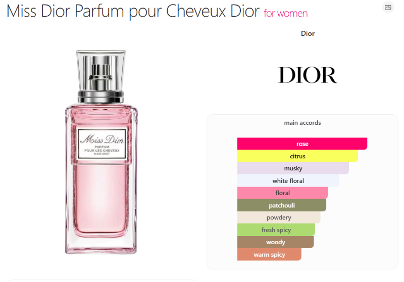 Miss Dior Parfum pour Cheveux Hair Mist