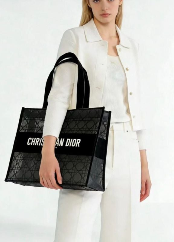 New Christian Dior Black Mesh Tote 2025