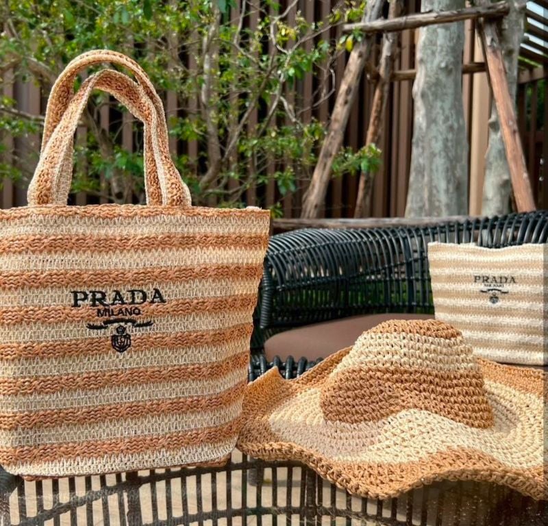 Prada Beauty L'Homme Straw Bag