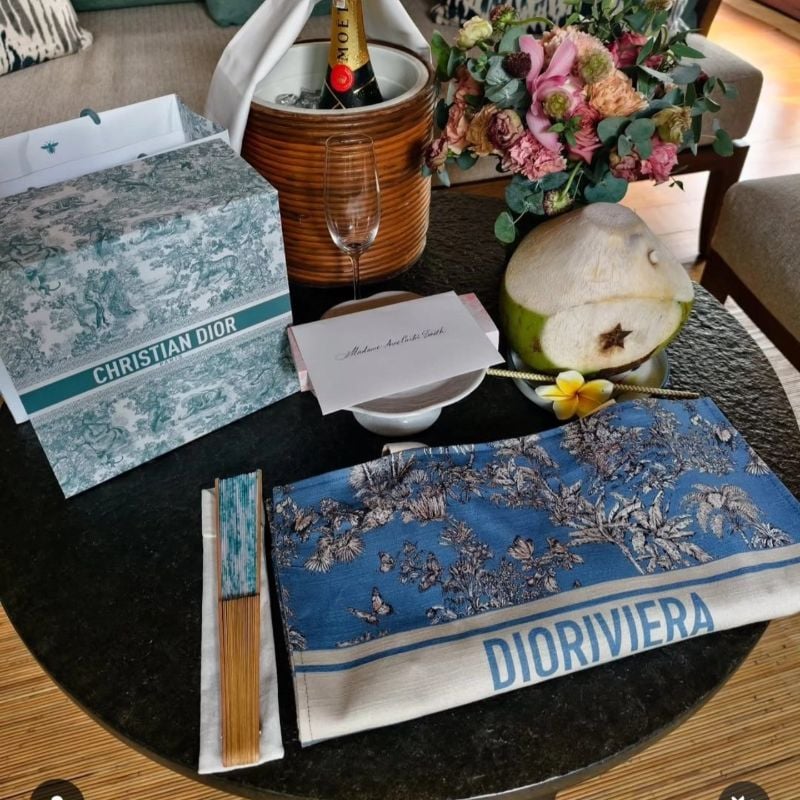 Christian Dior Dioriviera VIP Blue Palm Novelty Tote Bag