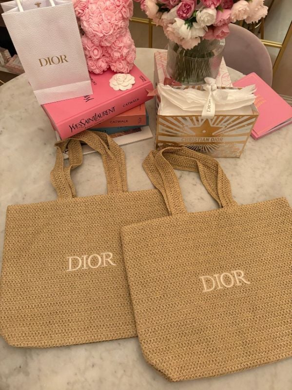 Dior Beauty raffia tote bag