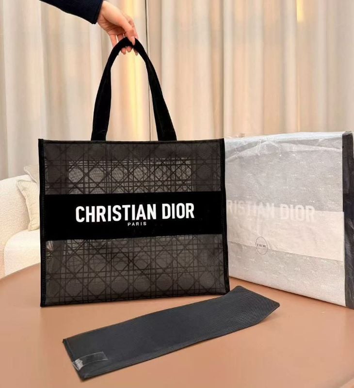 New Christian Dior Black Mesh Tote 2025