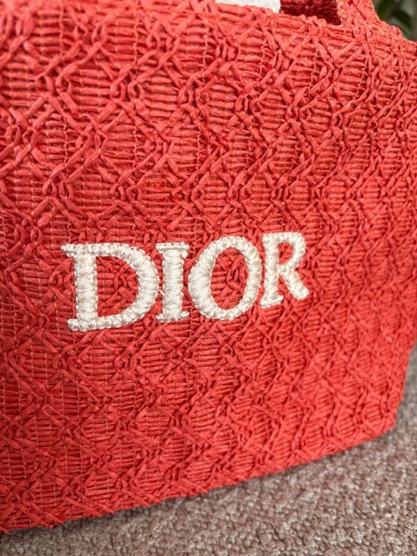 Dior Parfums Collection Woven Exclusive Tote Bag (Red/orange - new design - small)