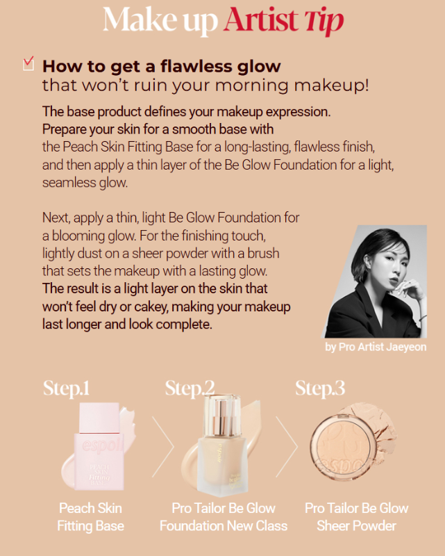 Espoir Pro Tailor Be Glow Foundation New Class