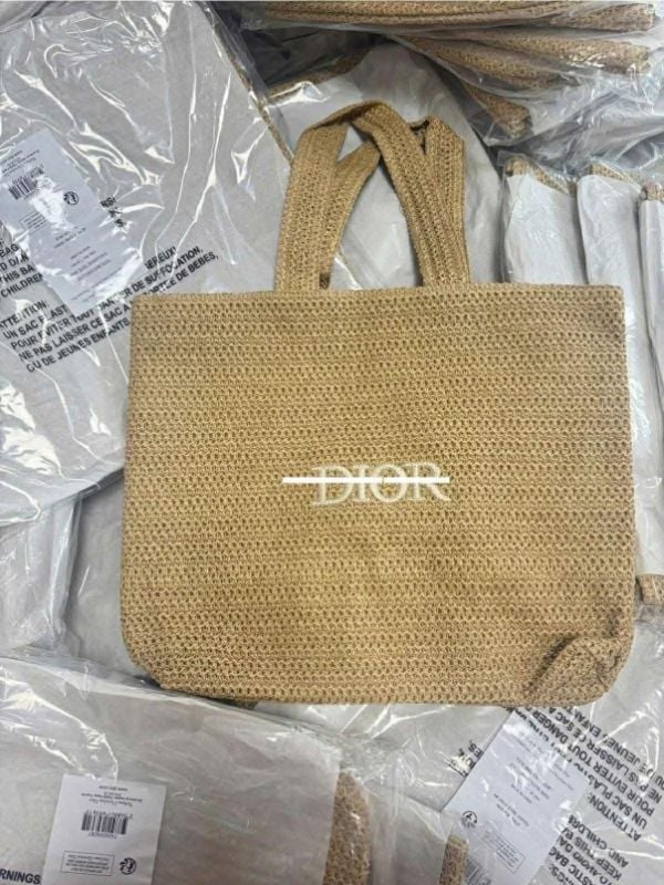 Dior Beauty raffia tote bag