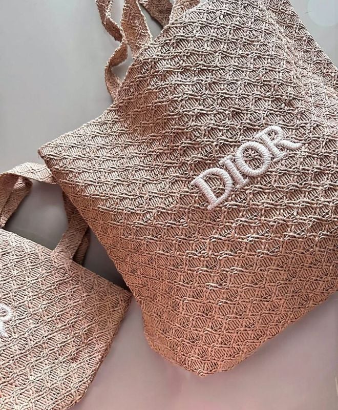 Dior Parfums Collection Woven Exclusive Tote Bag