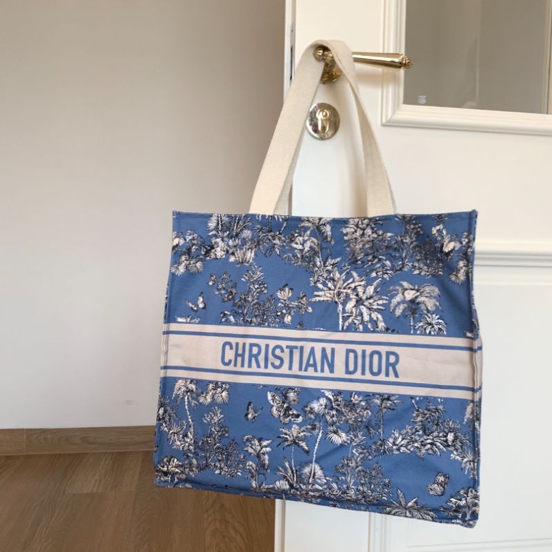 Christian Dior Dioriviera VIP Blue Palm Novelty Tote Bag