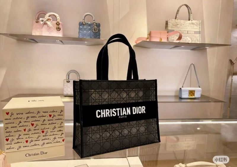 New Christian Dior Black Mesh Tote 2025