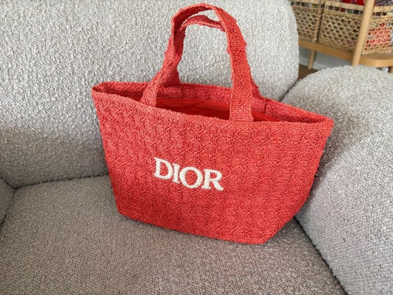Dior Parfums Collection Woven Exclusive Tote Bag (Red/orange - new design - small)