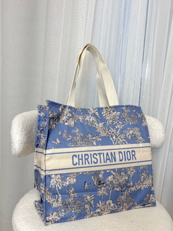 Christian Dior Dioriviera VIP Blue Palm Novelty Tote Bag