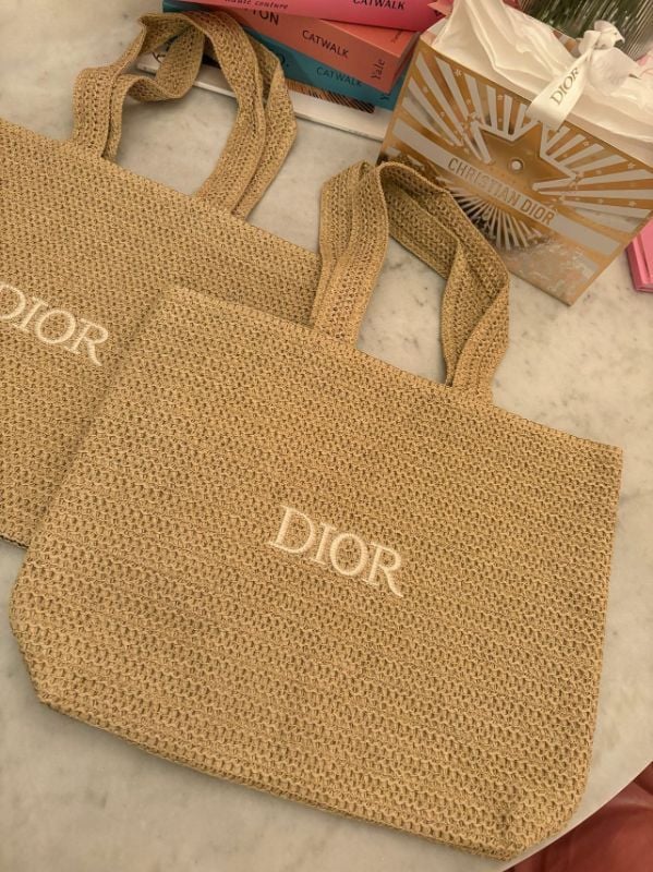 Dior Beauty raffia tote bag