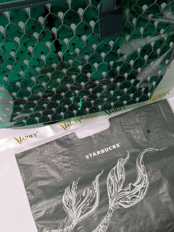 Starbucks Exclusive Jelly Tote w/laptop sleeve