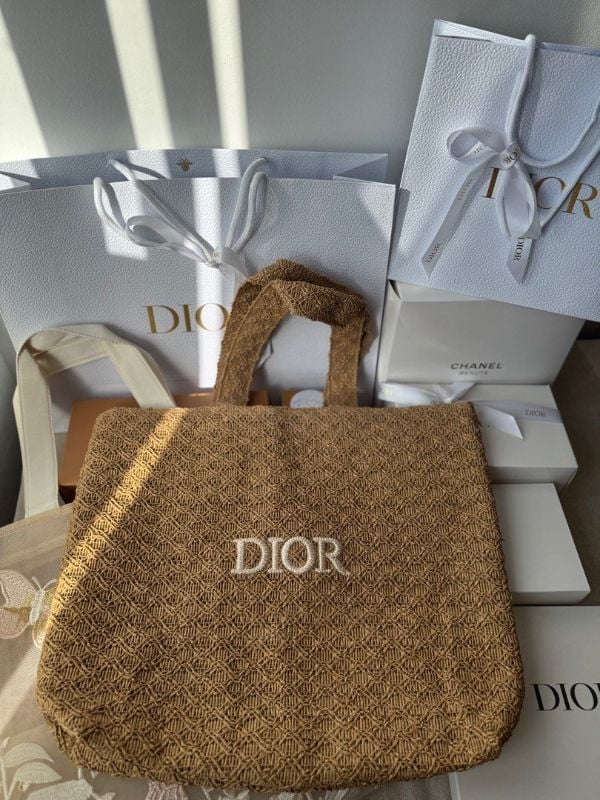 Dior Parfums Collection Woven Exclusive Tote Bag