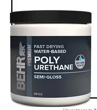 Behr 8 oz Semi-Gloss Clear Water Bases Int. Polyurethane