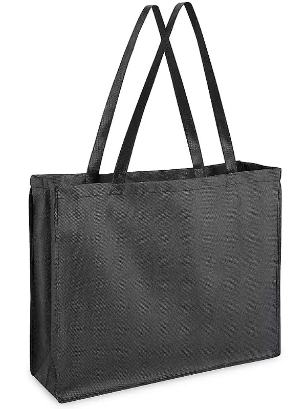 Reusable Shopping Bag: Black - 20" x 6" x 16"