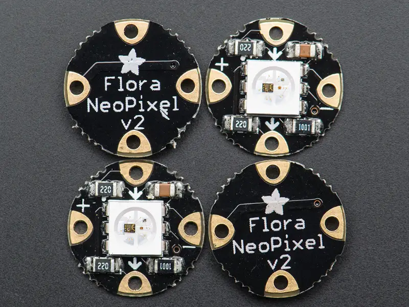 NeoPixel Smart Sewable LED (Version 2), RGB (pack of 4)