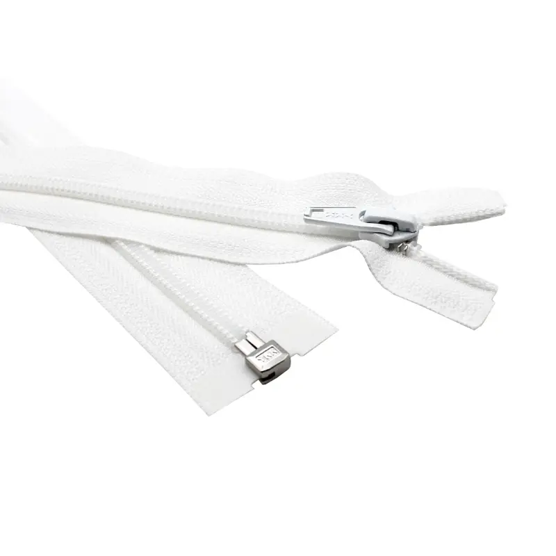 Coil Zipper: #3 Nylon, White, 9" Length