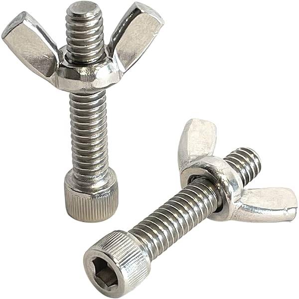 Bat Pins: 1/4"-20 Socket Cap Screw & Wing Nut - 2/Pack