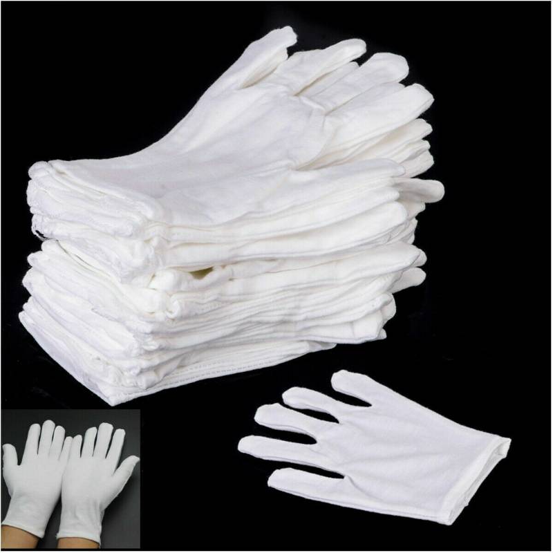 Editing Gloves: Medium Weight, White Cotton