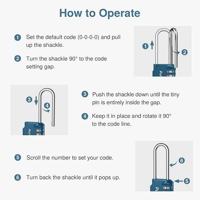 Grad Lock: Long Shackle 4 Digit Pad Lock