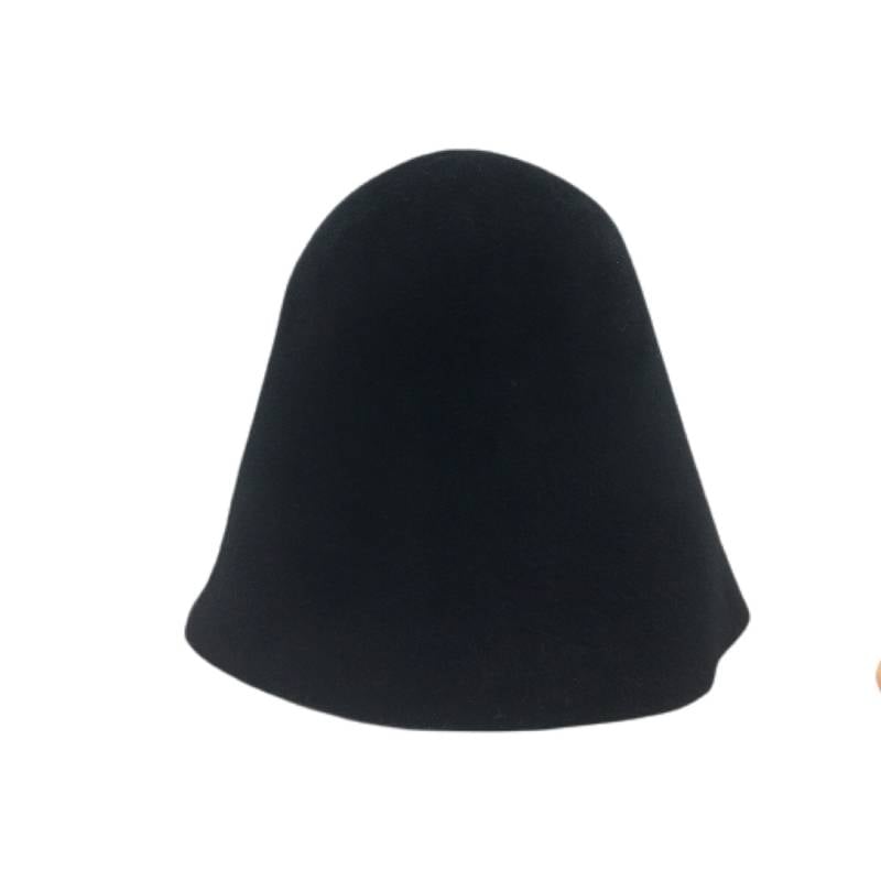 Hat Body: Black, Velour Felt Hood, 10"/11" Depth