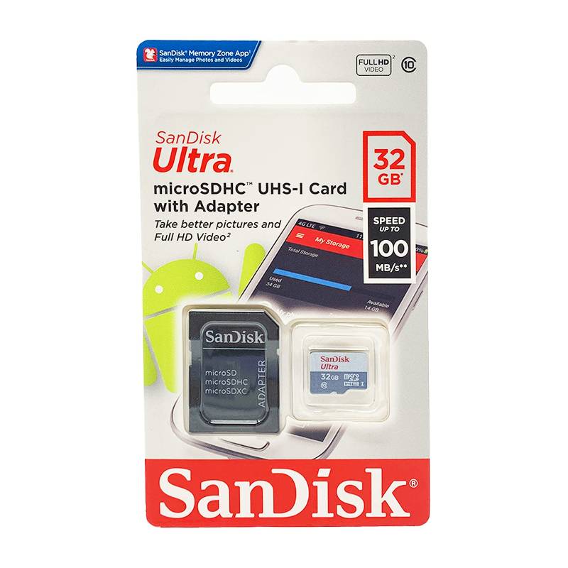 Card & Adapter: 32GB SanDisk Ultra