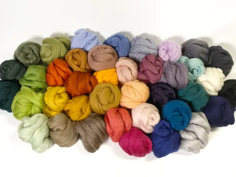 Wool Roving: Merino, Assorted Colors