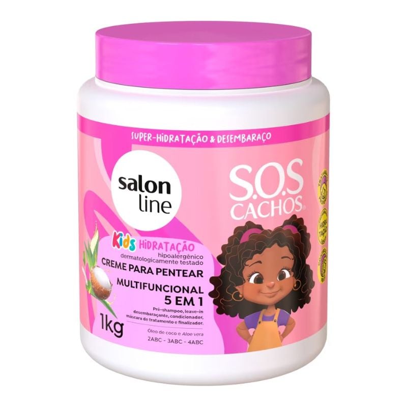 Crema Multifuncional SOS Cachos Kids Hidratación 1kg SALON LINE