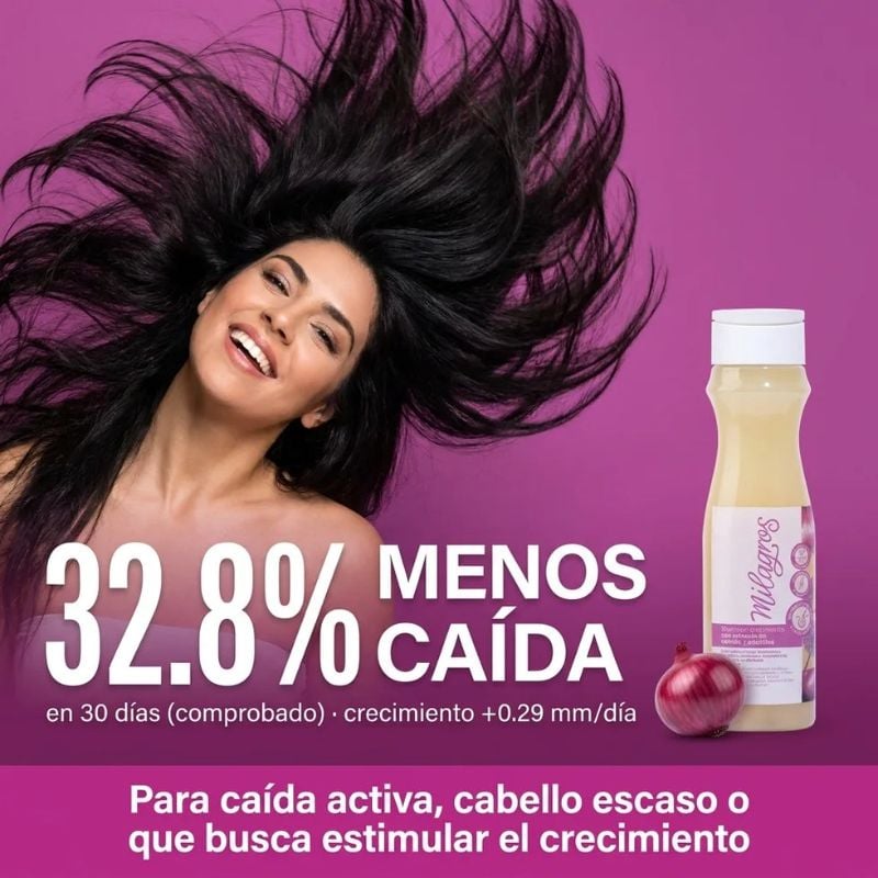 Shampoo Crecimiento con Cebolla y Péptidos Milagros 450ml