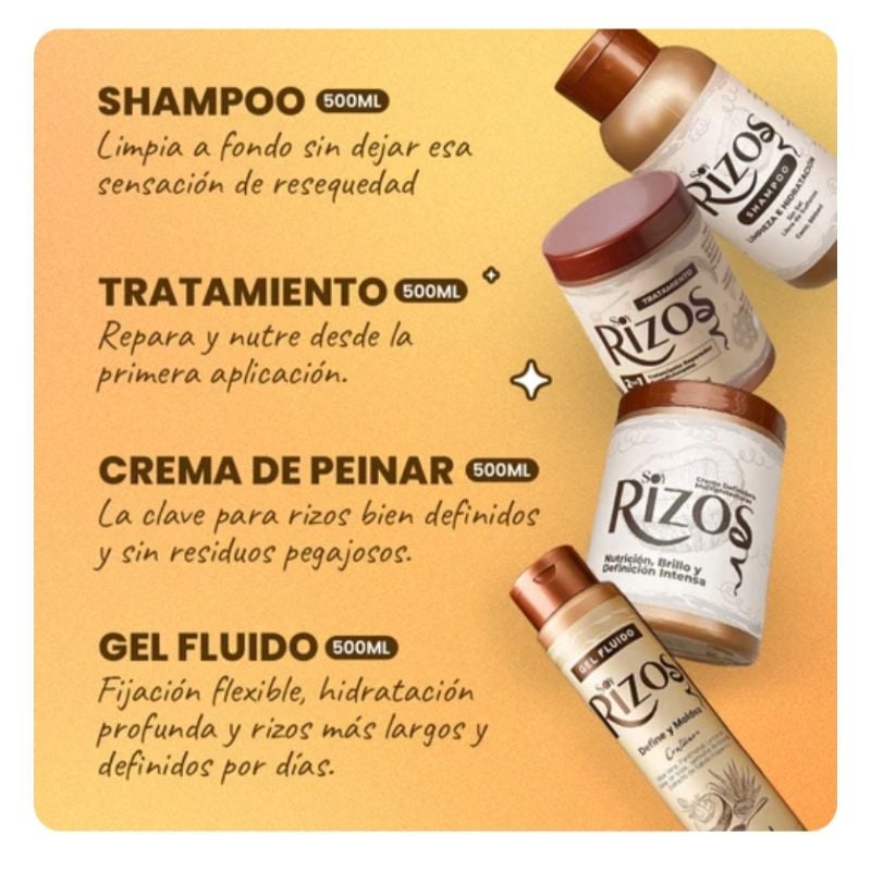 SOY RIZOS COMBO 3: KIT BASICO + GEL FLUIDO 300ML