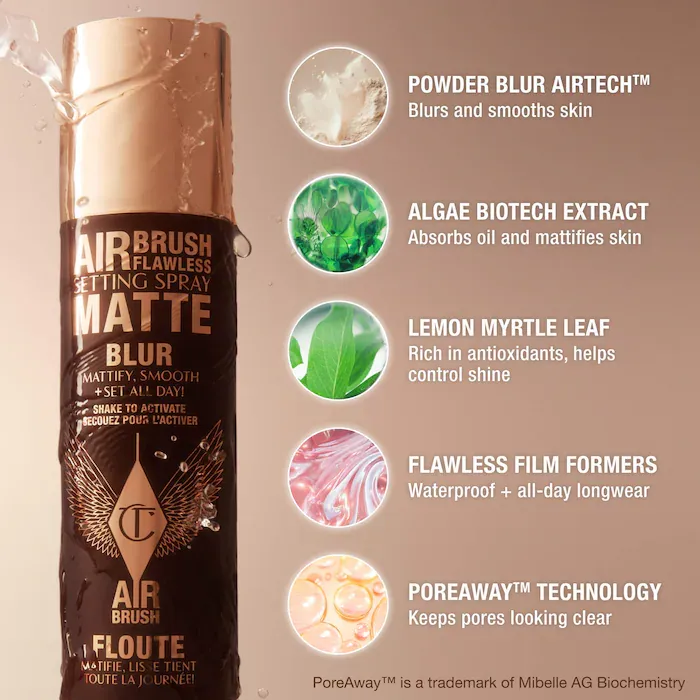 Charlotte Tilbury
Mini Airbrush Flawless Matte Blurring & Waterproof Setting Spray