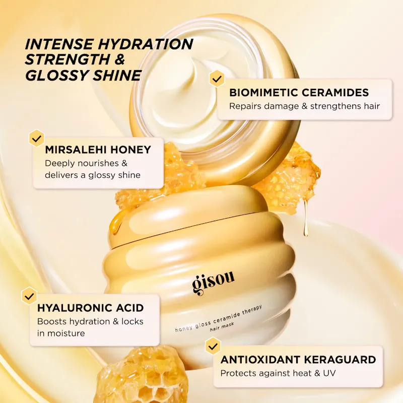 Gisou Honey Gloss Ceramide Therapy Hydrating Hair Mask Duo