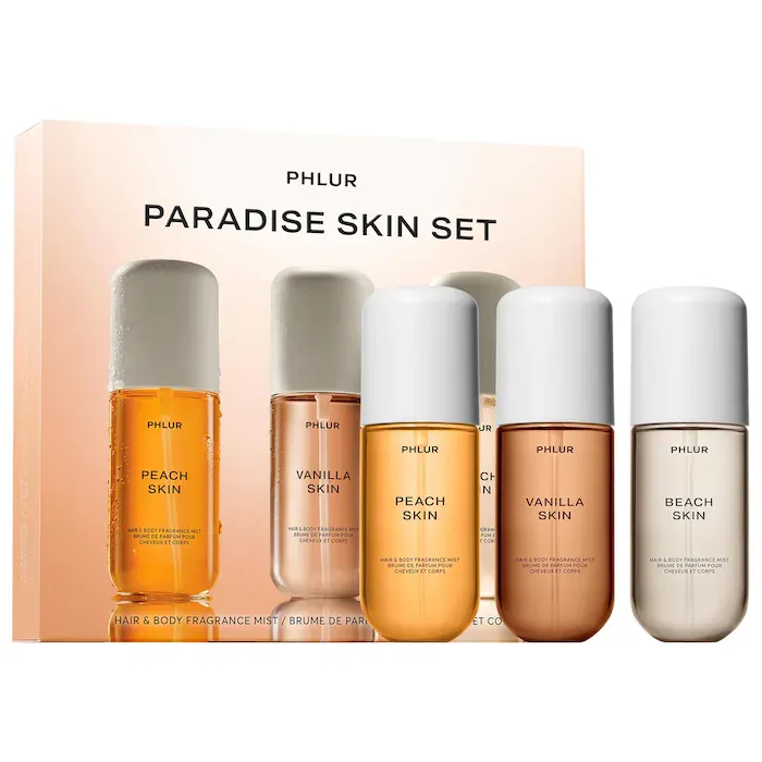 PHLUR 
Paradise Skin Hair and Body Fragrance Mist Set