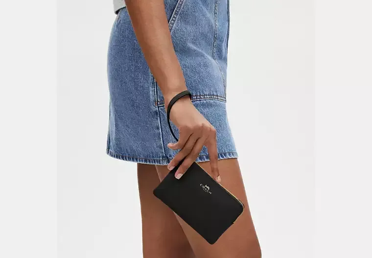 Coach Corner Zip Wristlet