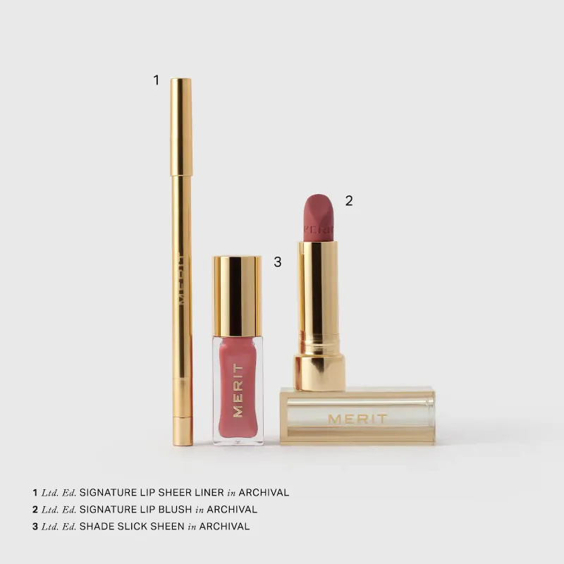 MERIT The Archival Lip Essentials Gift Set