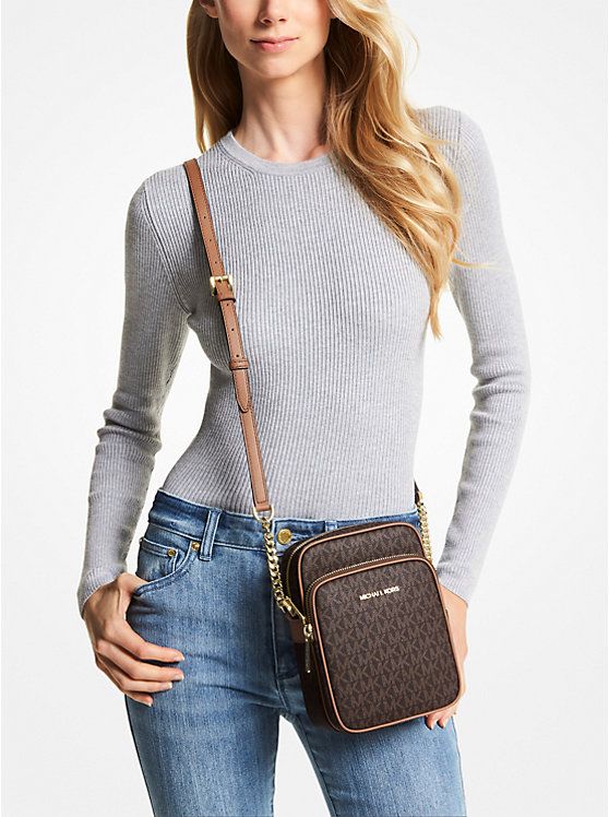 Michael Kors Outlet Jet Set Travel Medium Logo Crossbody Bag