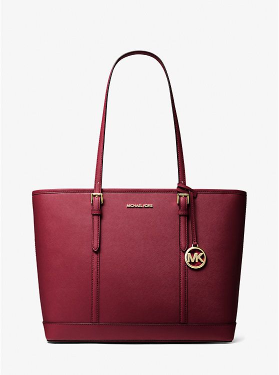 Michael Kors Outlet Jet Set Travel Large Saffiano Leather Tote Bag