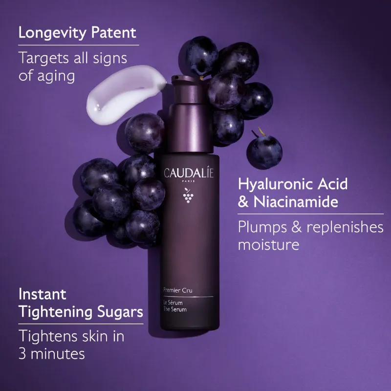 Caudalie Premier Cru Anti-Aging Serum with Niacinamide and Hyaluronic Acid